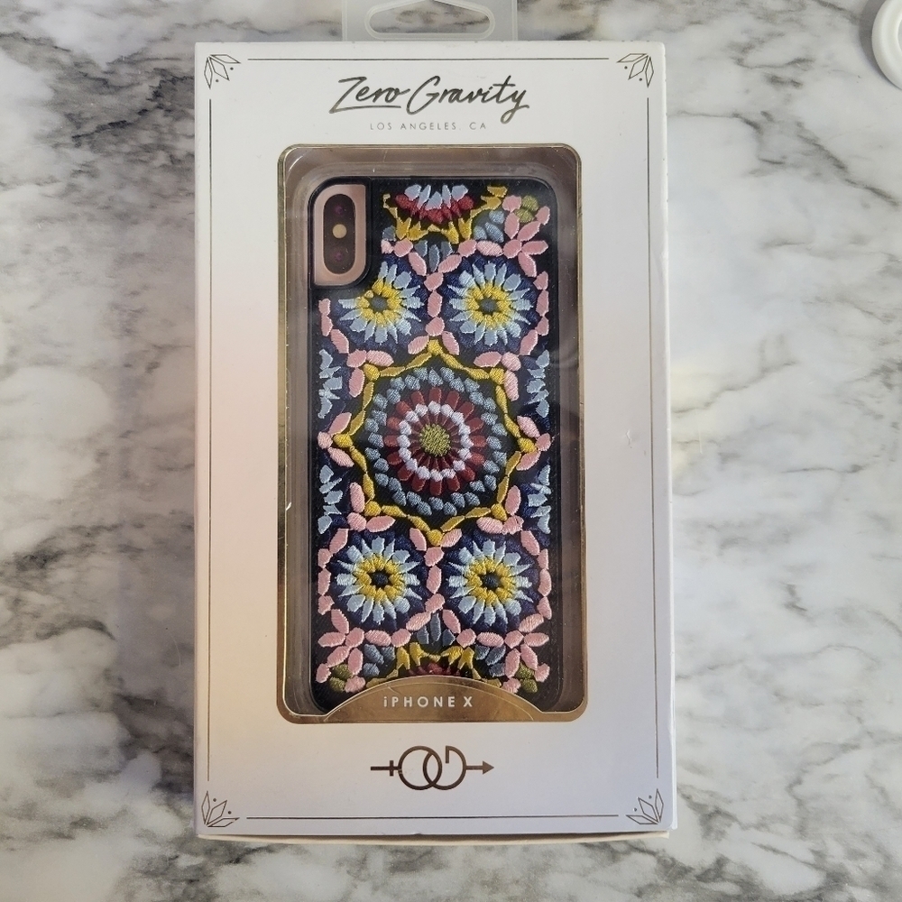 NWT iphone X embroidered phone case